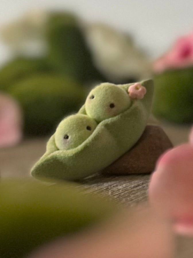 Preorder Sweet Peas   2 inch Flocked Figurine