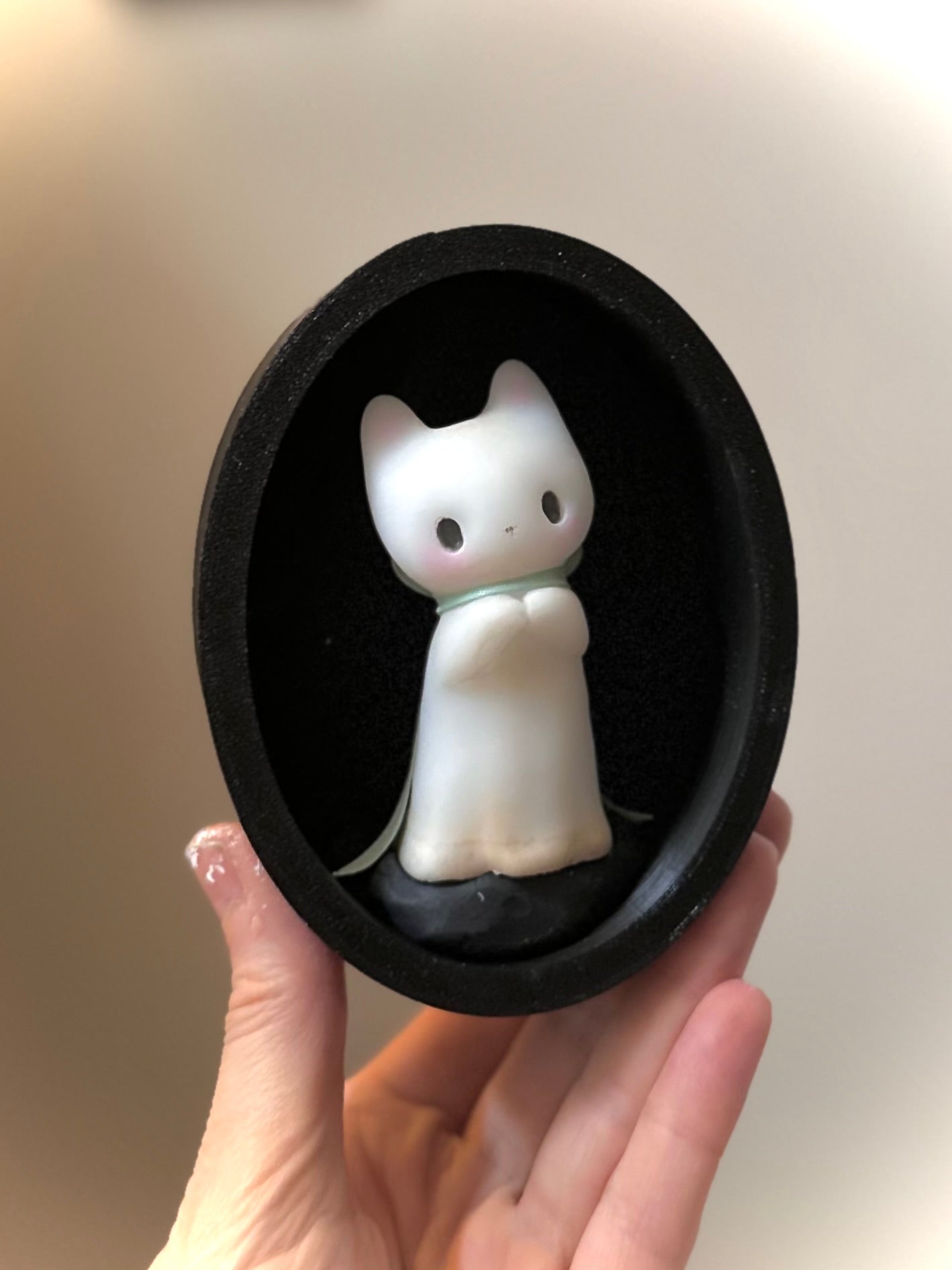 PREORDER White Ghost Kitten 3 inch resin figurine, art toy