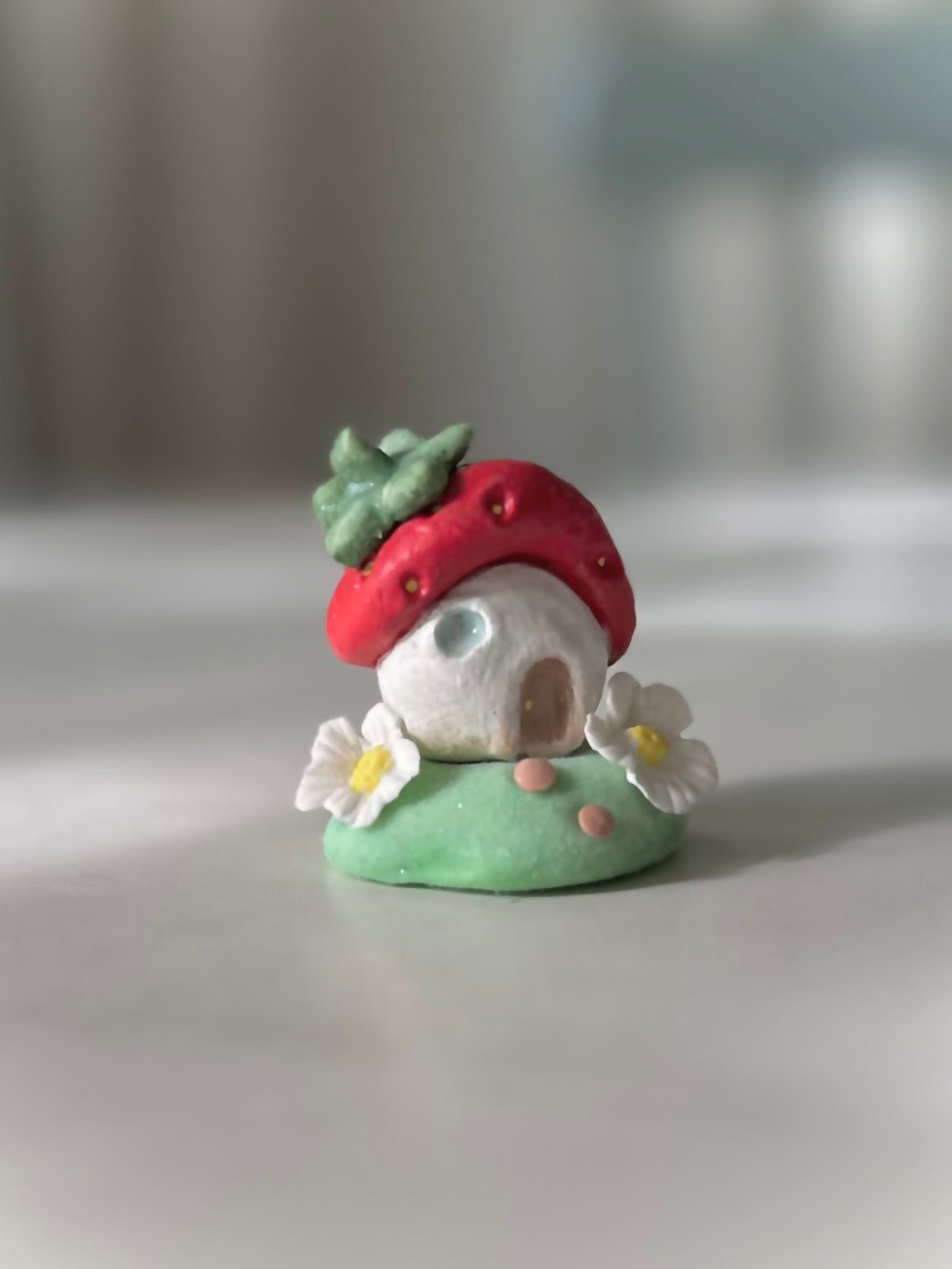 Red Strawberry House, 2 inch figurine