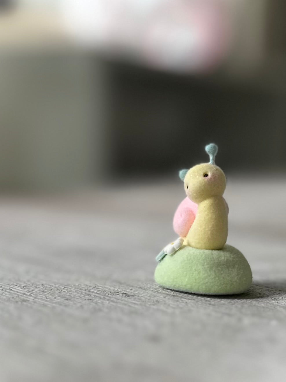 Preorder Spring Snail  1 inch Flocked Figurine