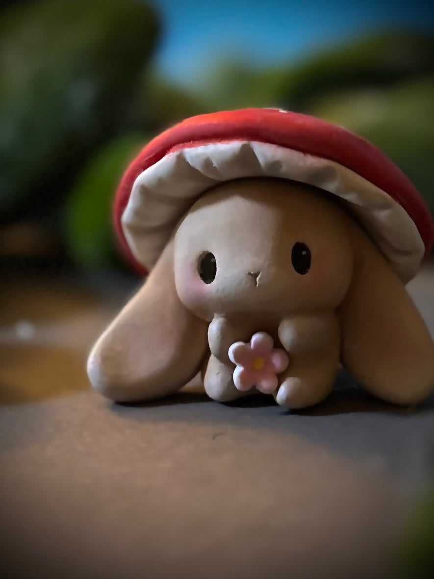 Preorder Mushroom Mover Bunny  2 inch figurine, art toy