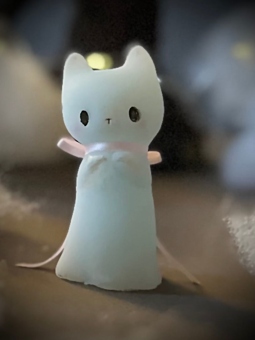 PREORDER  Light Blue Ghost Kitten 3 inch resin figurine, art toy