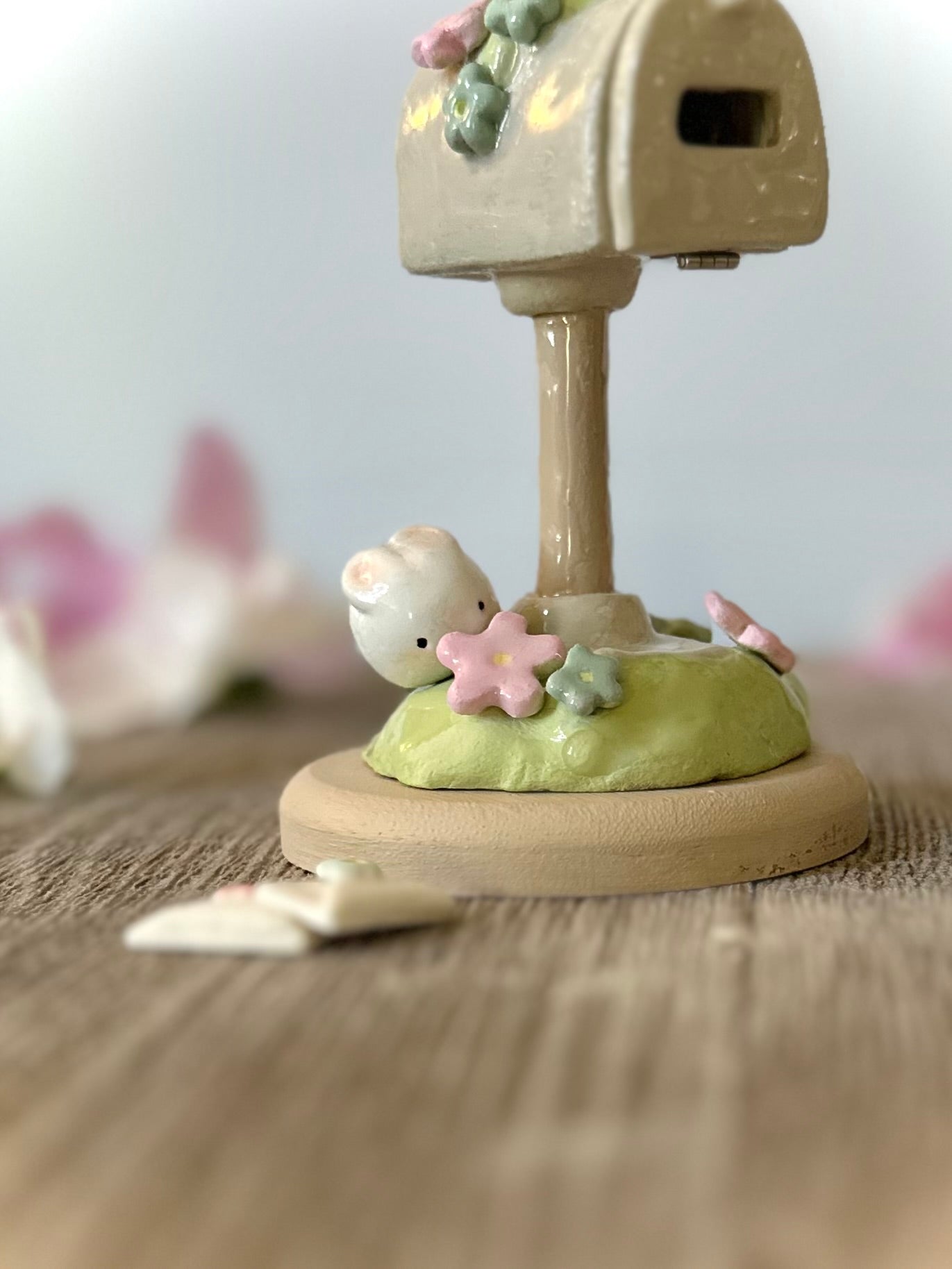 Spring Messaged Mail Box  Original Clay figurine