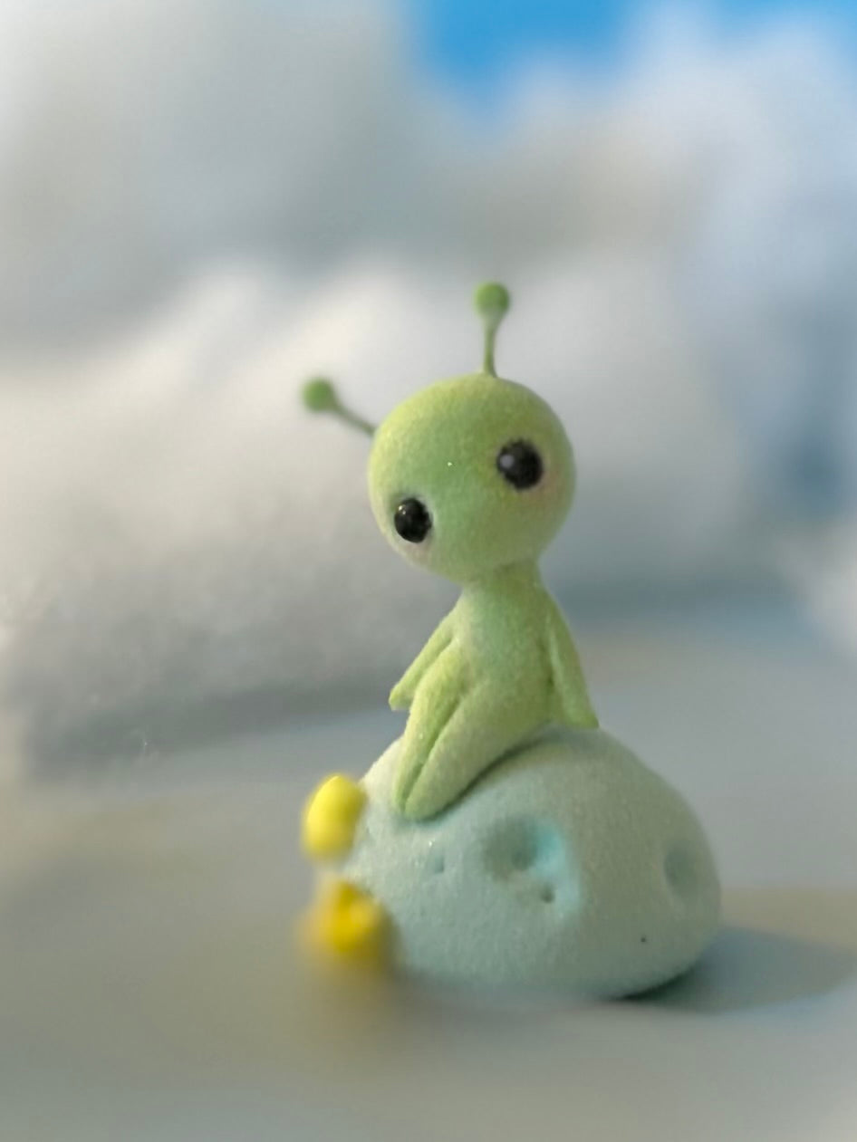Preorder Little Green Alien 2.75 inch Flocked Figurine