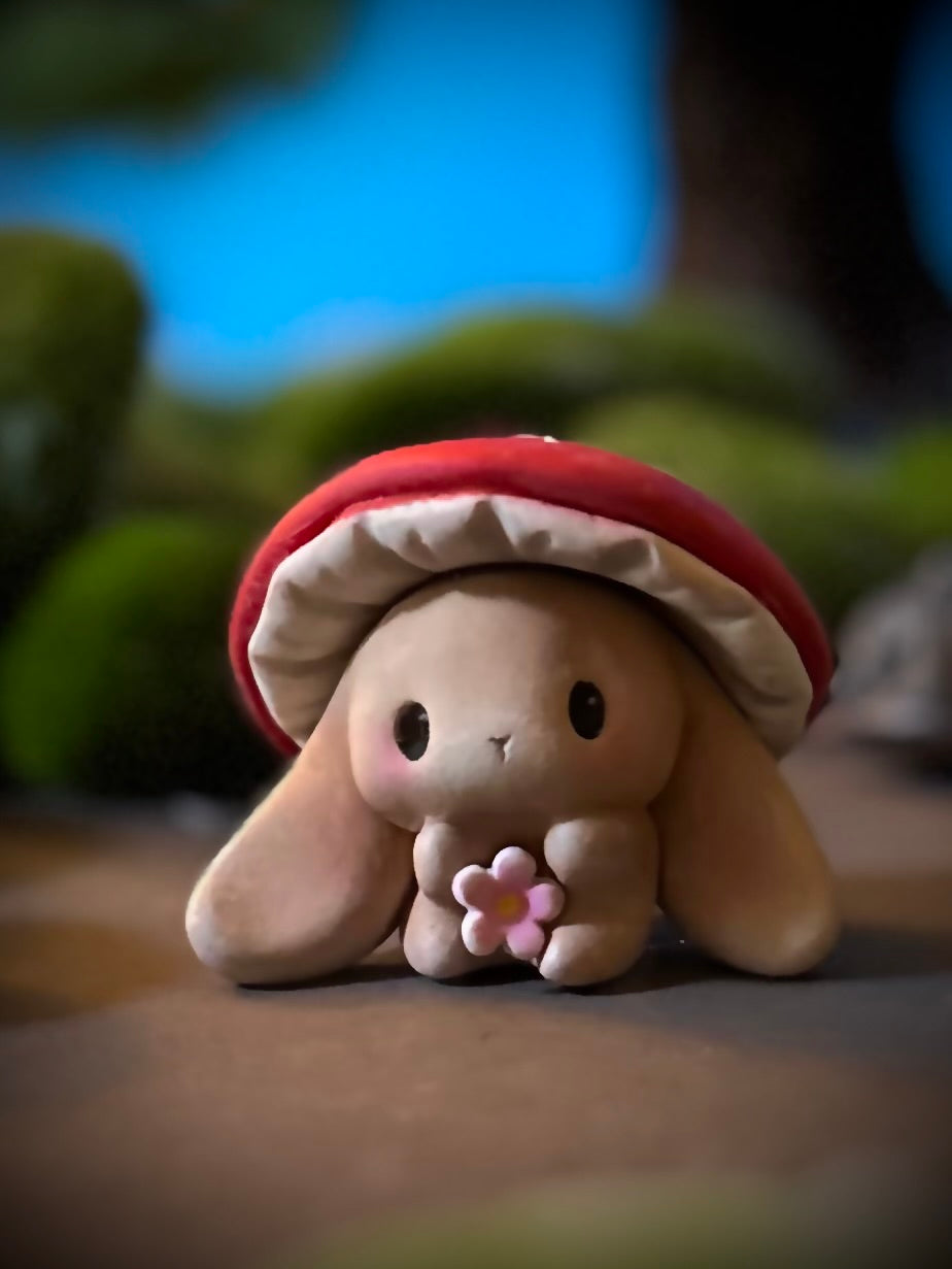 Preorder Mushroom Mover Bunny  2 inch figurine, art toy