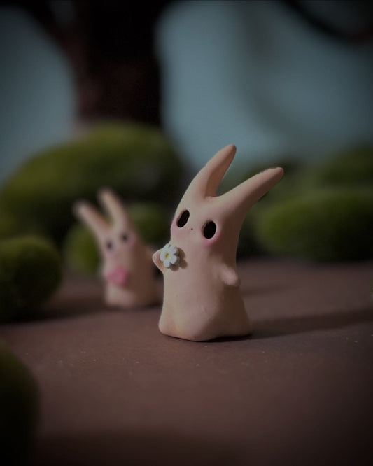 Preorder Big  Garden Ghost Bunny set 2.5 inch  figurine, art toy