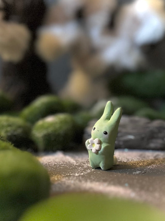 Preorder Lucky Spring Green Bunny  1.25 ich   figurine, art toy