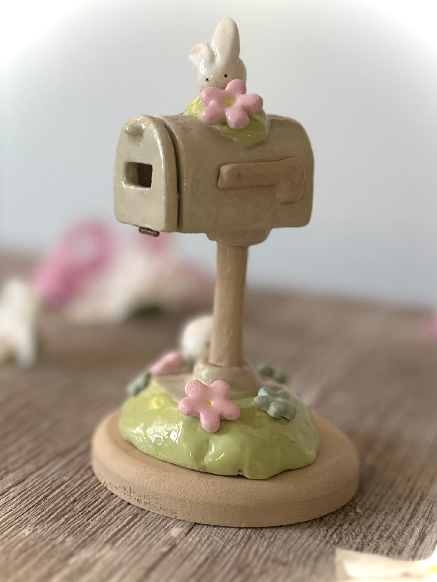 Spring Messaged Mail Box  Original Clay figurine