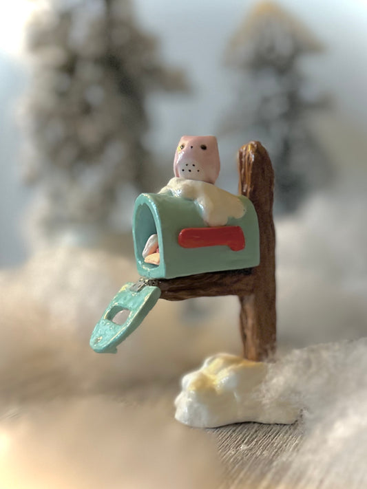 Snow Mail  Original Clay figurine