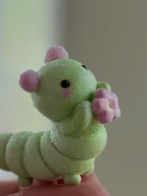 Fuzzipillar  2 inch Flocked Figurine