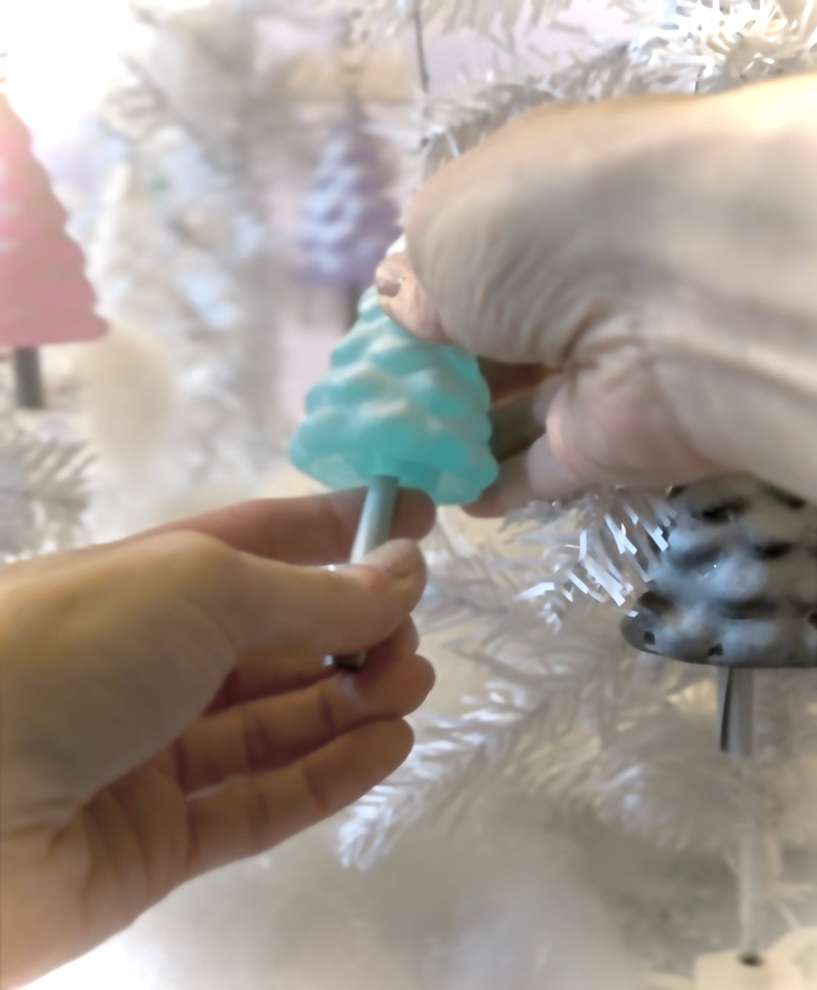 PREORDER Teal Blue Wishing Tree 3 inch resin ornament