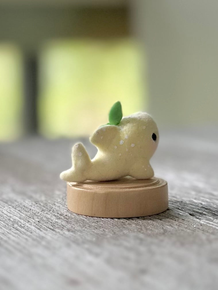 Preorder Lemon Shark  2 inch Flocked Figurine with wooden display base