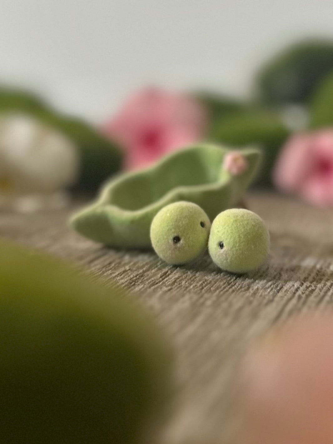 Preorder Sweet Peas   2 inch Flocked Figurine