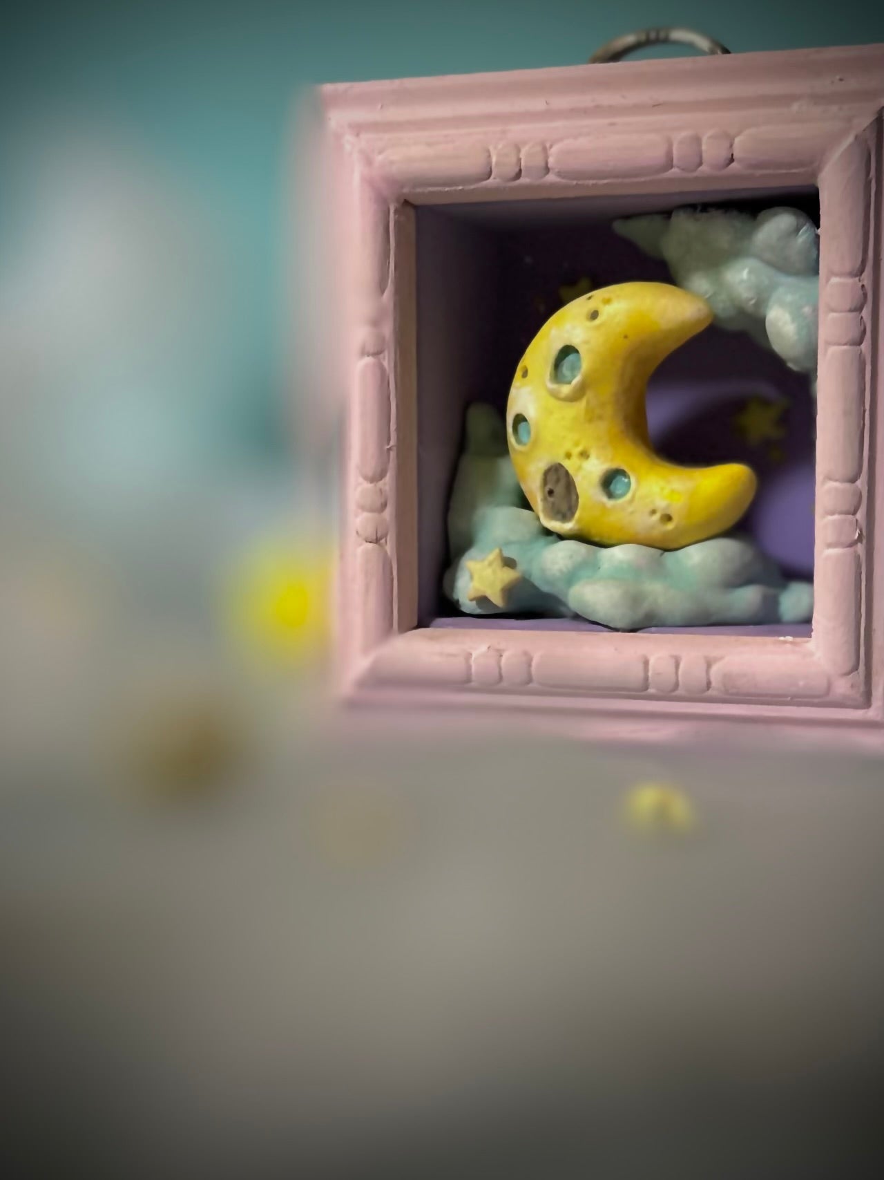Moon House  4x4 inch Story Box Wall Hanging