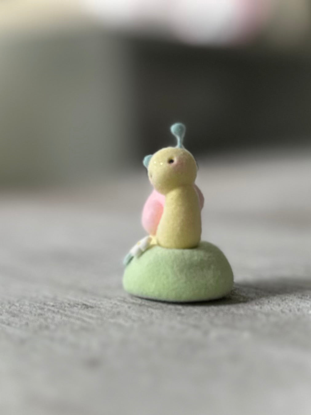 Preorder Spring Snail  1 inch Flocked Figurine