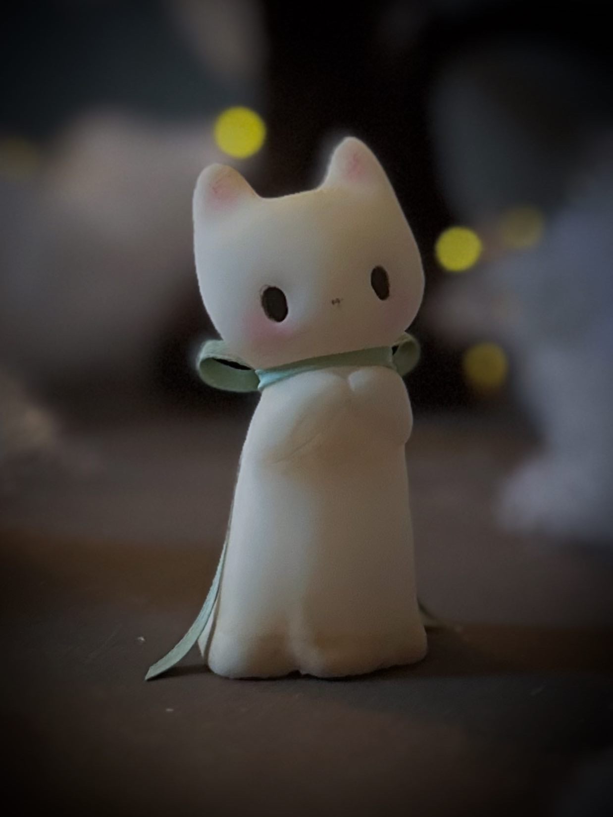 PREORDER White Ghost Kitten 3 inch resin figurine, art toy