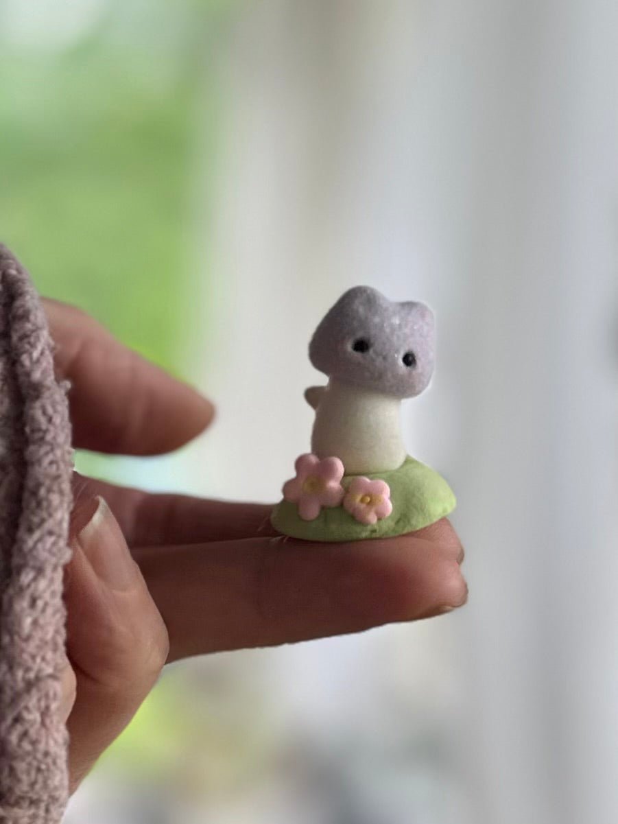 Preorder Itty Bitty Kitty Shroom 1 inch Flocked Figurine