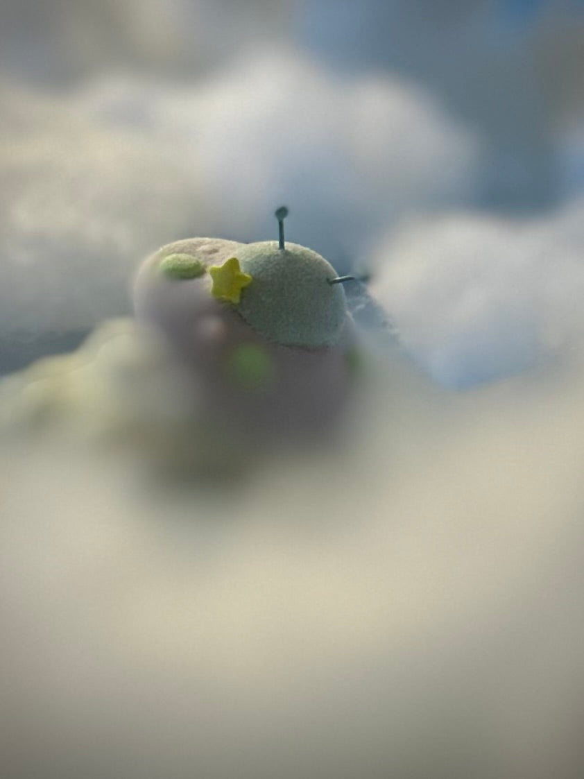 Preorder Lavender Flying Saucer 3 inch Flocked Figure with  Flocked Cloud Base