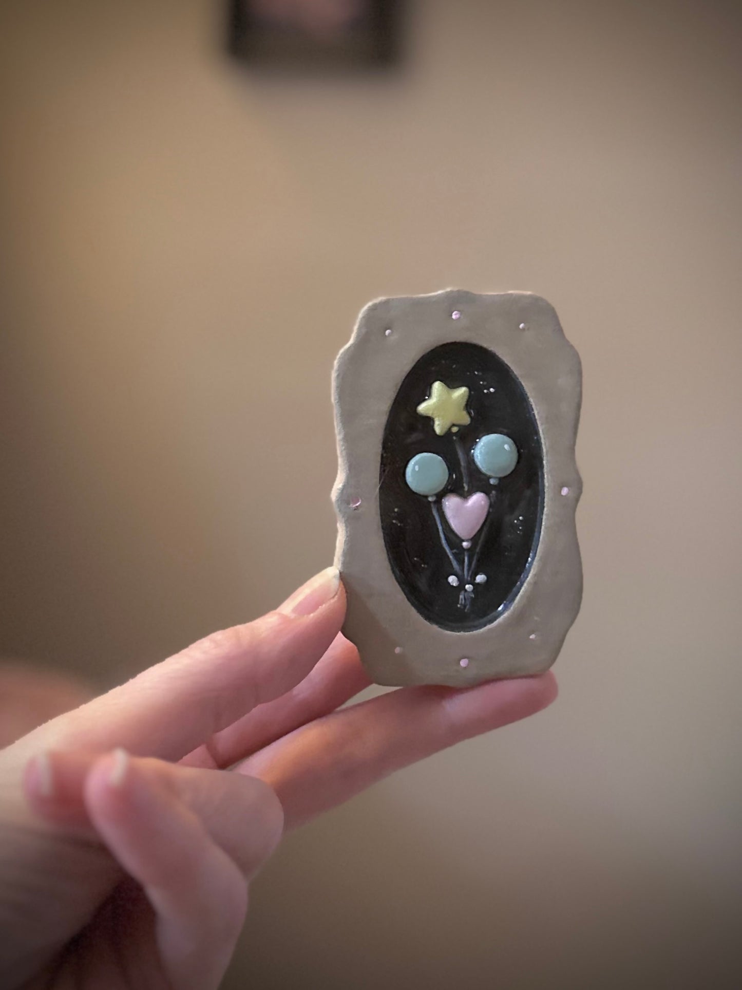 Balloons handmade clay Mini Wall Hanging 2.5x3.5