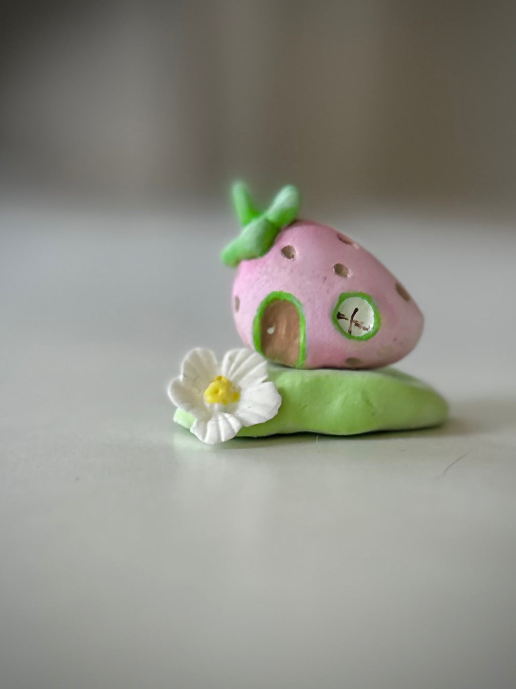 Pink Strawberry House, 2 inch figurine