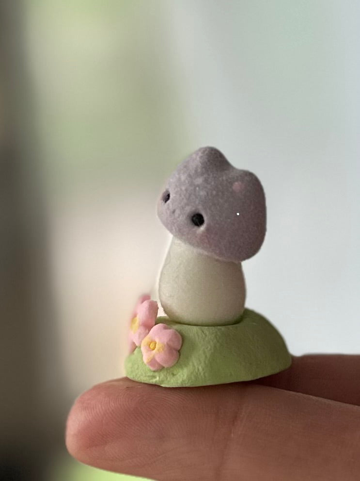 Preorder Itty Bitty Kitty Shroom 1 inch Flocked Figurine