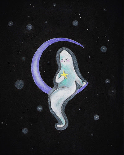 3x4  Ghost on the Moon Art Print