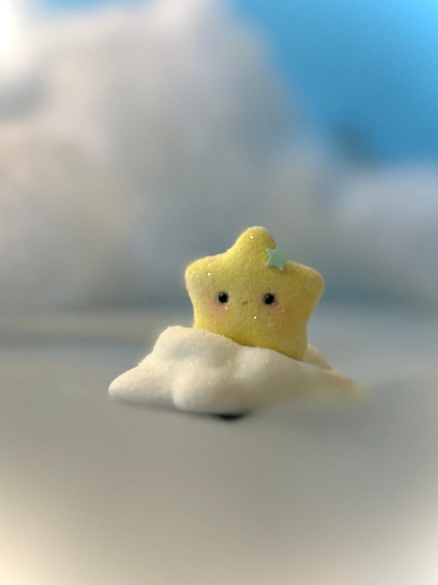 Preorder Little Wisher 2 inch Flocked Figurine with Flocked Cloud Base