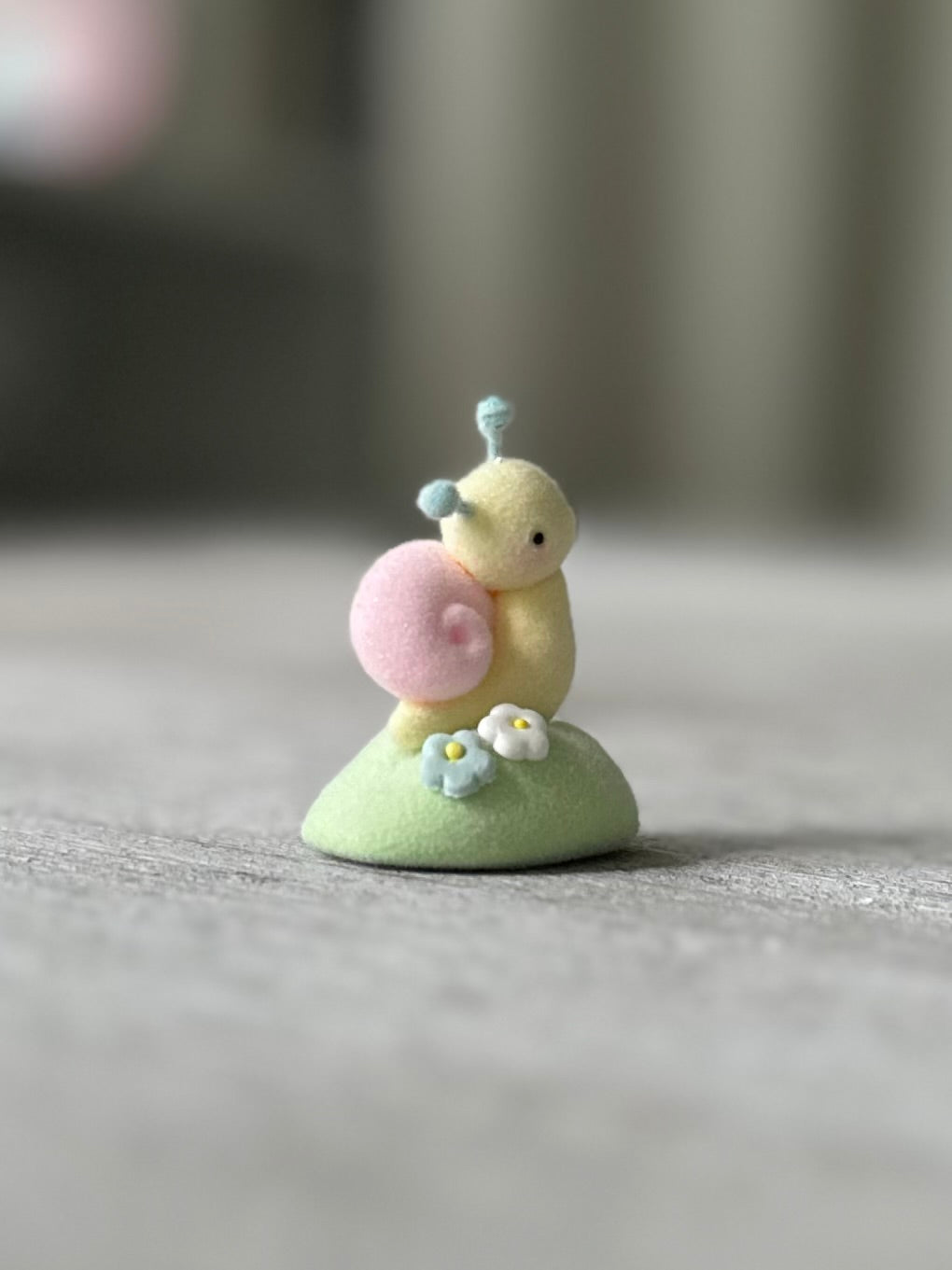 Preorder Spring Snail  1 inch Flocked Figurine