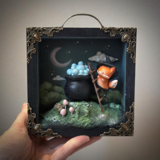 Curious Nights Fox 5x5 inch Story Box