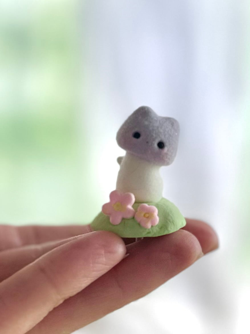 Preorder Itty Bitty Kitty Shroom 1 inch Flocked Figurine
