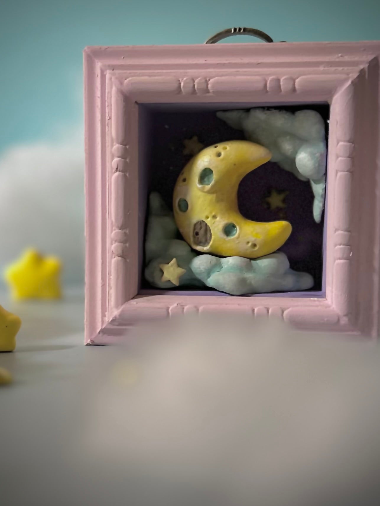 Moon House  4x4 inch Story Box Wall Hanging