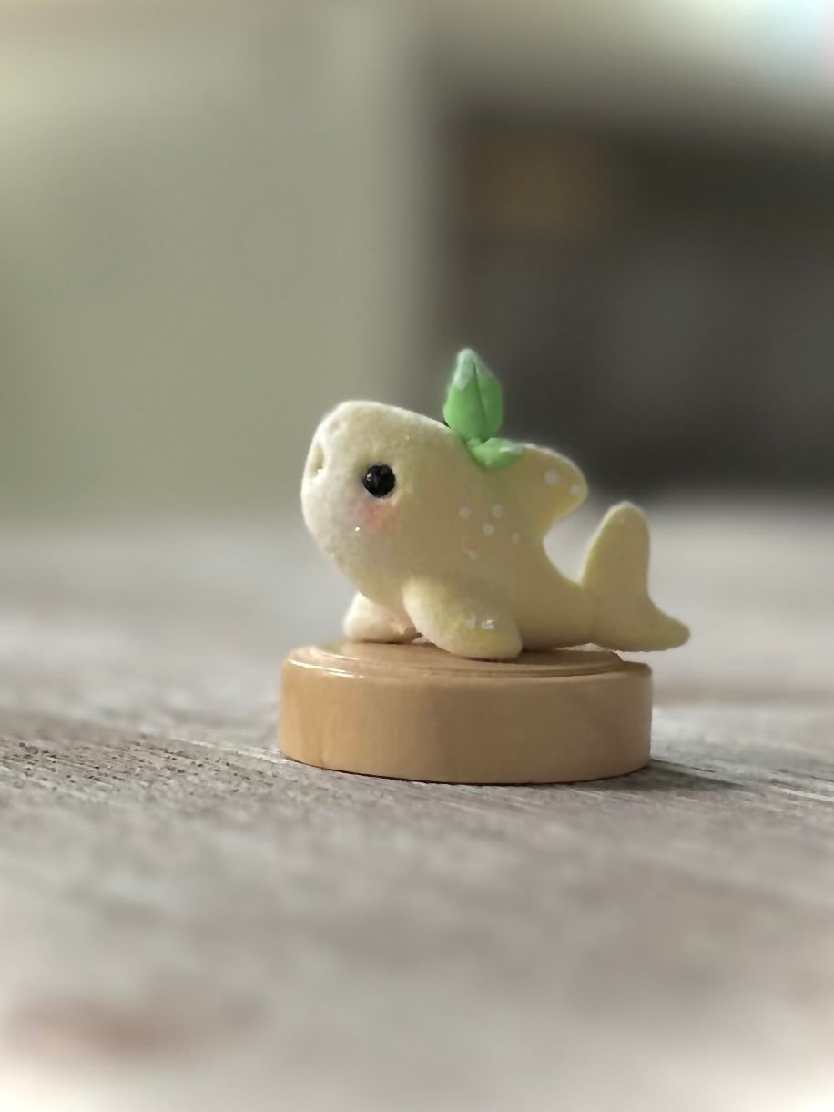 Preorder Lemon Shark  2 inch Flocked Figurine with wooden display base