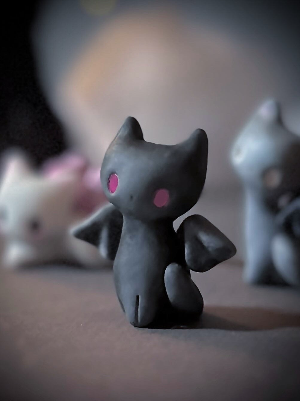 PREORDER Black Bat Cat  2 inch resin Art toy, Figurine