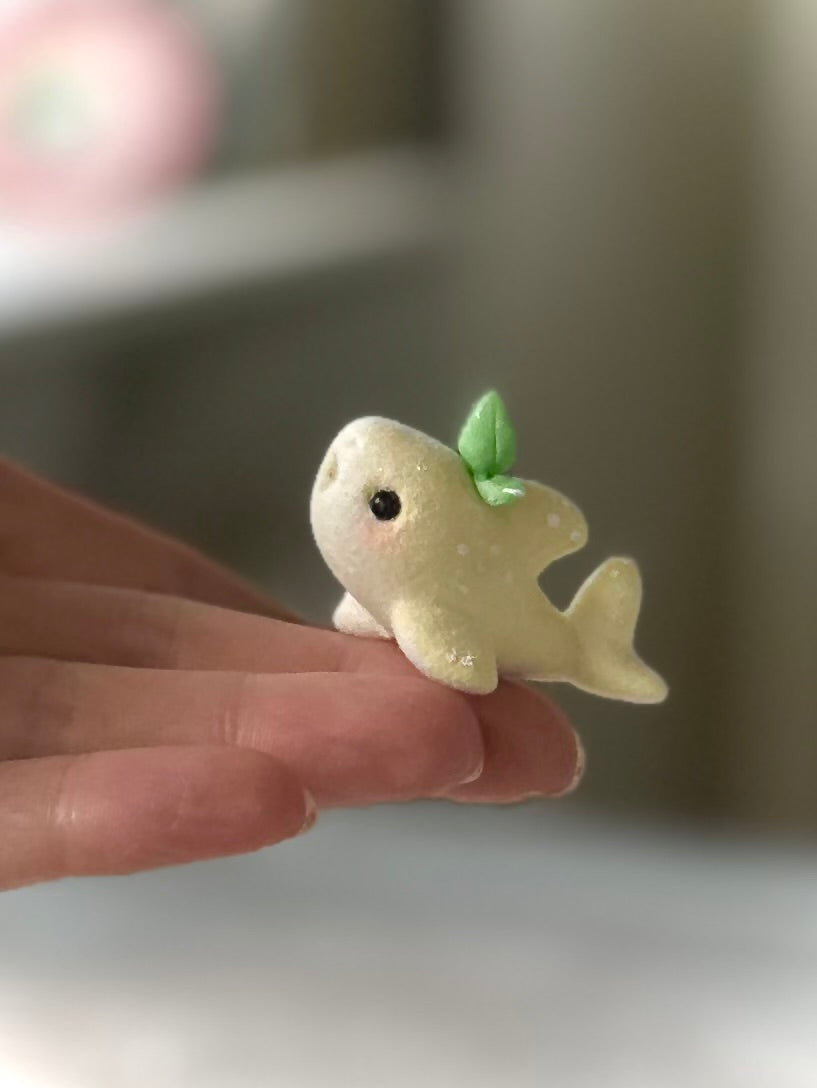 Preorder Lemon Shark  2 inch Flocked Figurine with wooden display base