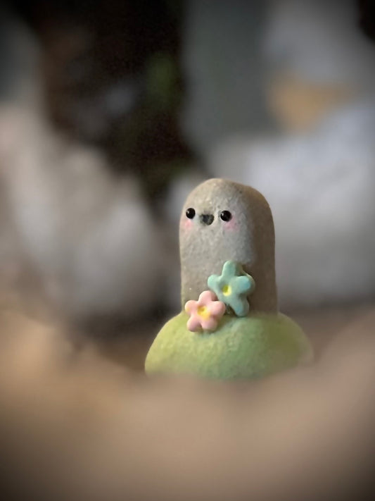 Tomby  2  inch flocked, clay figurine