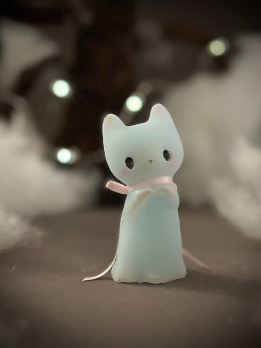 PREORDER  Light Blue Ghost Kitten 3 inch resin figurine, art toy