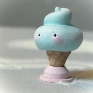 Cute Cream Blue large 5 inch figurine