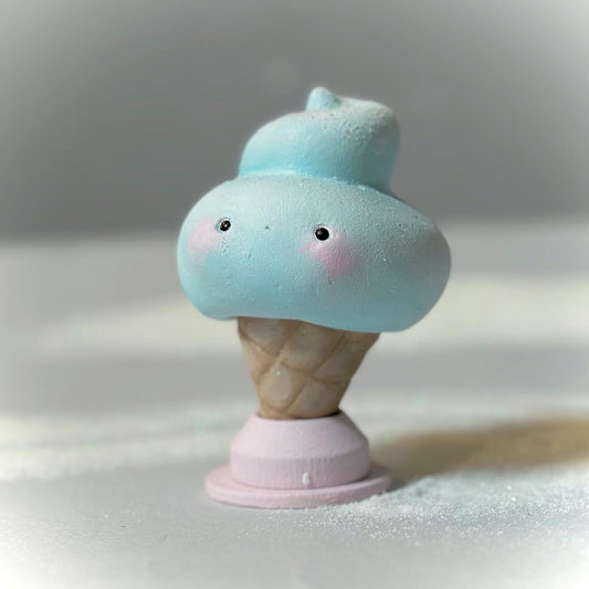 Cute Cream Blue large 5 inch figurine