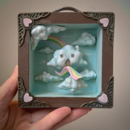 Happy Little Cloud House 4x4 inch Story Box