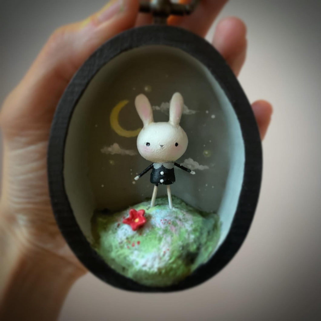 Bunny Addams 3x3 inch oval Story Box