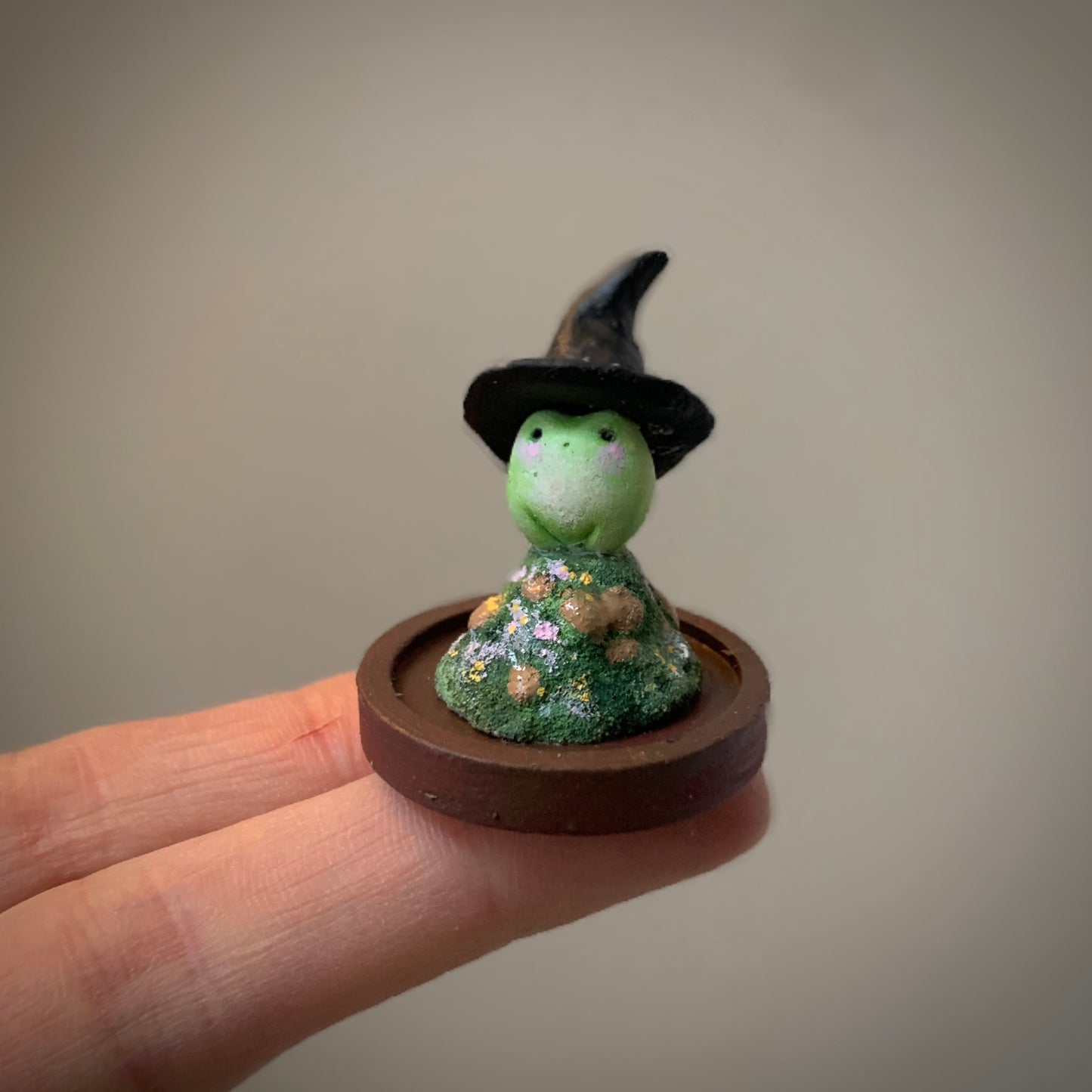 PRE ORDER The Frog Witch in 1.5 inch Glass Cloche