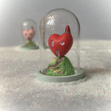 The Heart House Red 1 inch glass Cloche