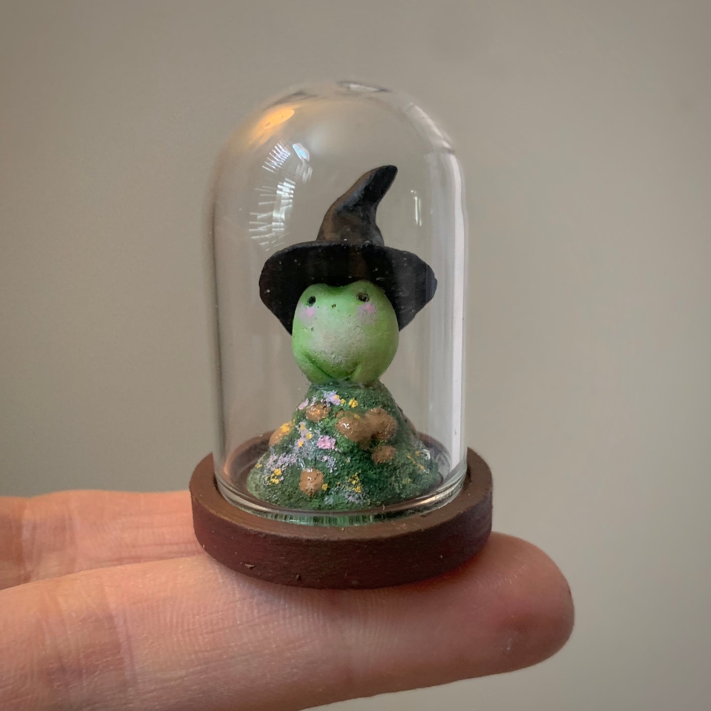 PRE ORDER The Frog Witch in 1.5 inch Glass Cloche