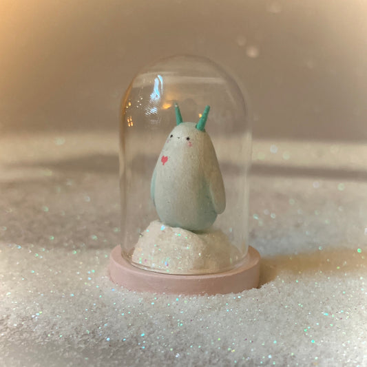 Mini Yeti in Glass Cloche