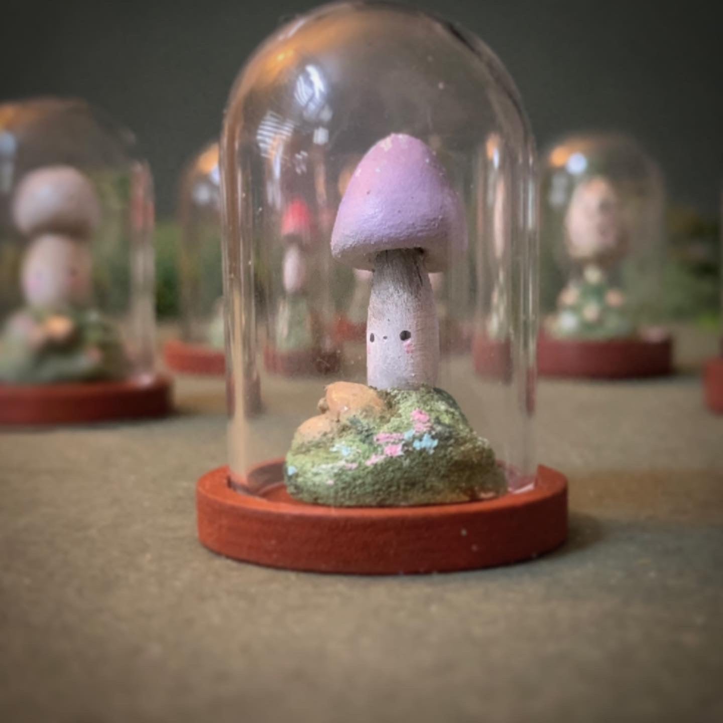 Fungi Friends in 1.5 inch Glass Cloche