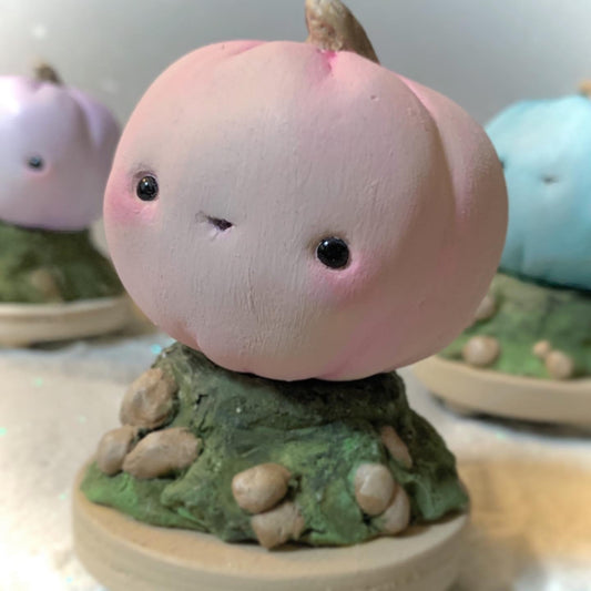 Pink Fairy Pumpkins Figurine