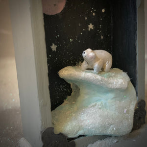 Night Watchman Polar Bear 3x2 inch story Box
