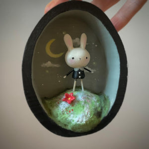 Bunny Addams 3x3 inch oval Story Box