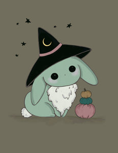 Mini 2x3  Bunny Witch  print