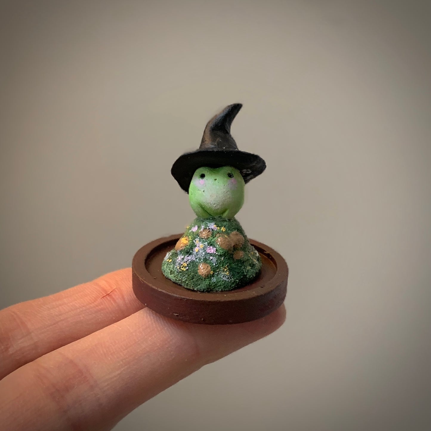 PRE ORDER The Frog Witch in 1.5 inch Glass Cloche